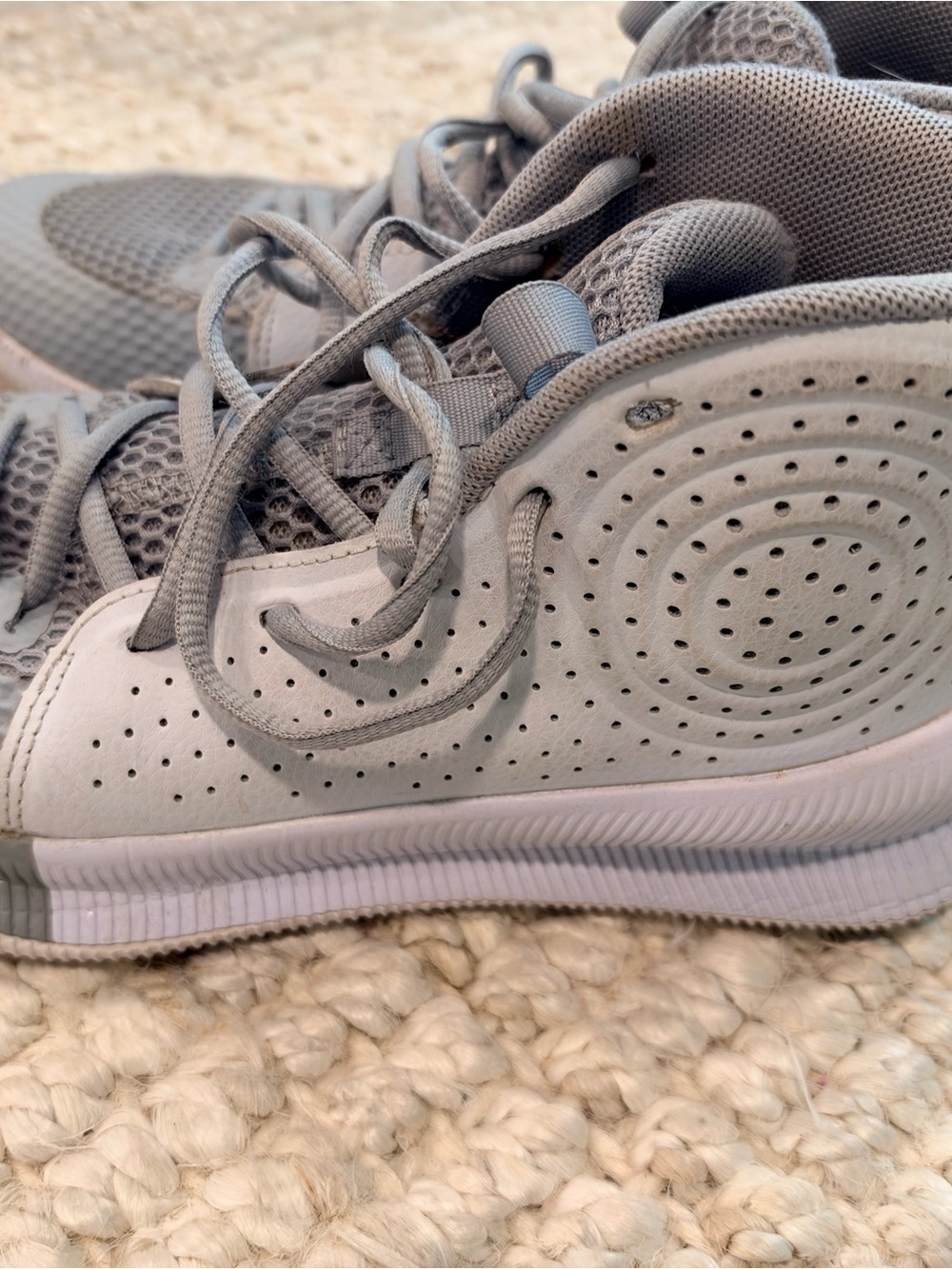 Under Armour Women's Light Gray Perforated Lace-Up Sneakers
